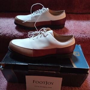 FootJoy White and Brown Athletic Golf Shoes